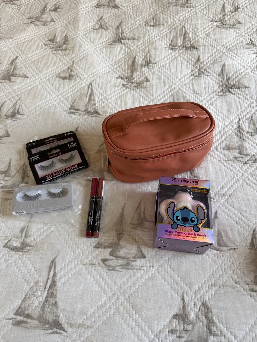 The Crème shop/Revlon bundle Coral Orange Cosmetic Pouch